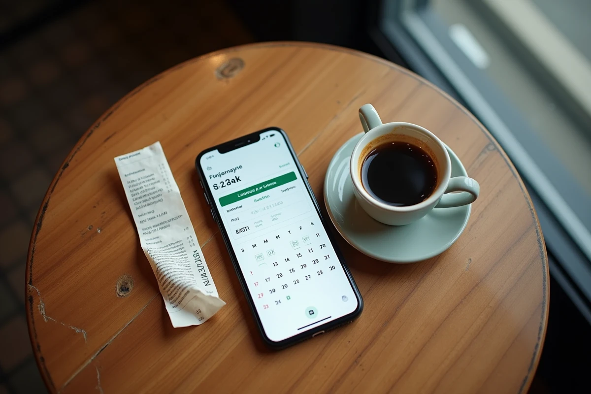 Smartphone affichant une application de recherche de vols avec les prix les moins chers selon le jour de la semaine